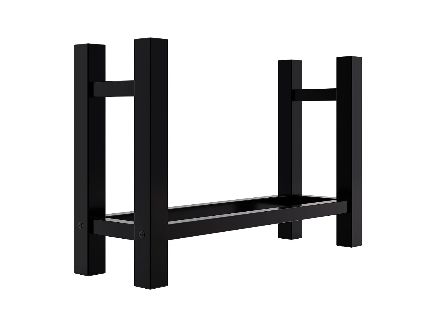 Kaminholzregal - Metall - 30x80x60 cm - schwarz - Medya