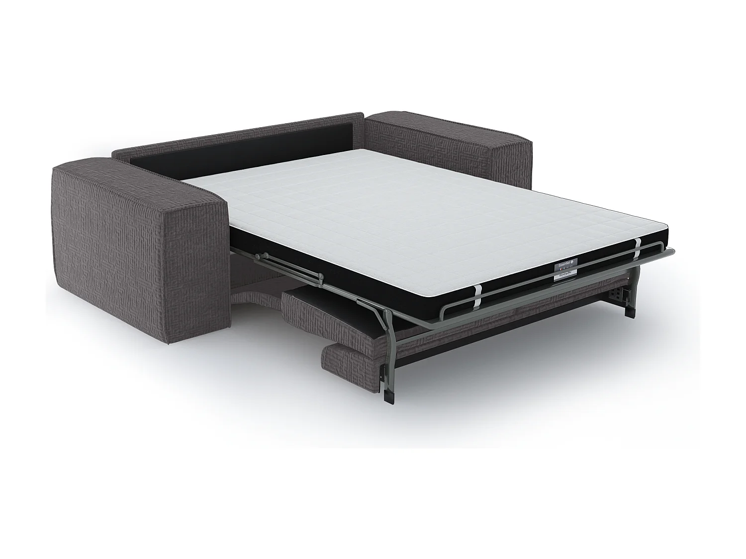 Canapé convertible express dunlopillo velours à motifs gris 140cm JOAN