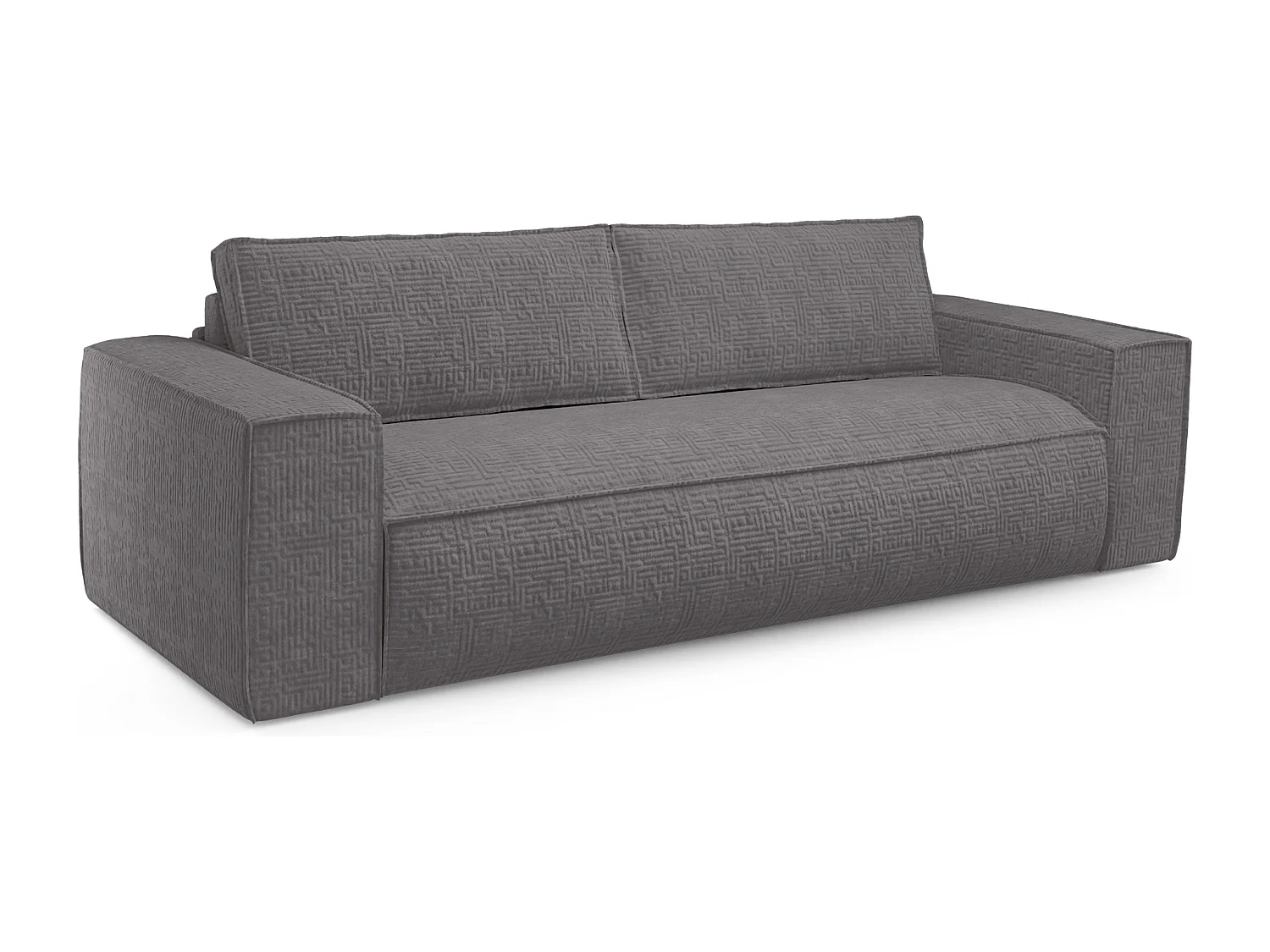 Canapé convertible express dunlopillo velours à motifs gris 160cm JOAN