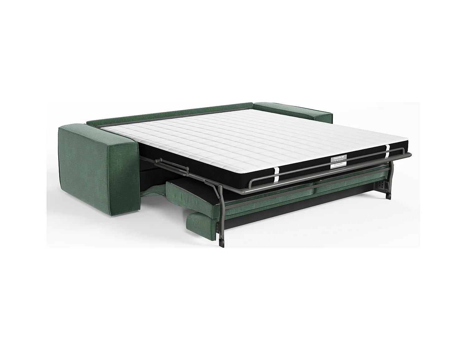 Canapé convertible express dunlopillo velours à motifs vert 160cm