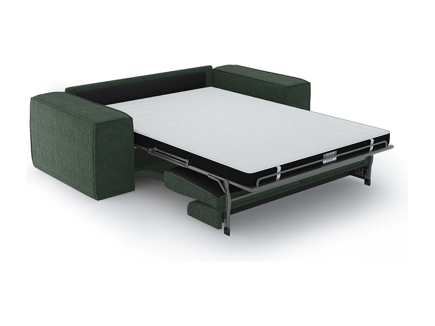 Canapé convertible express dunlopillo velours à motifs vert 160cm JOAN