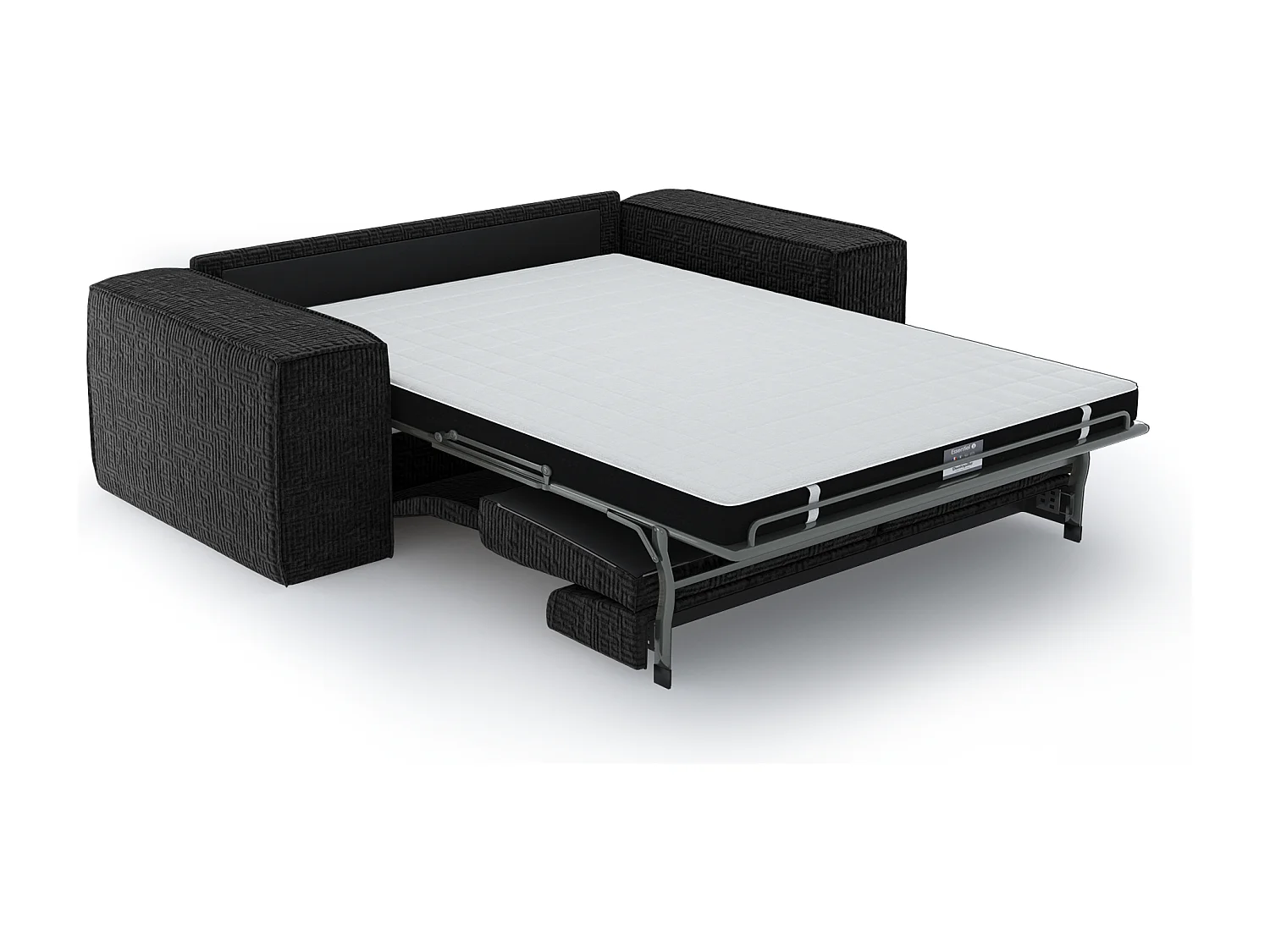 Canapé convertible express matelas velours à motifs anthracite 160cm JOAN