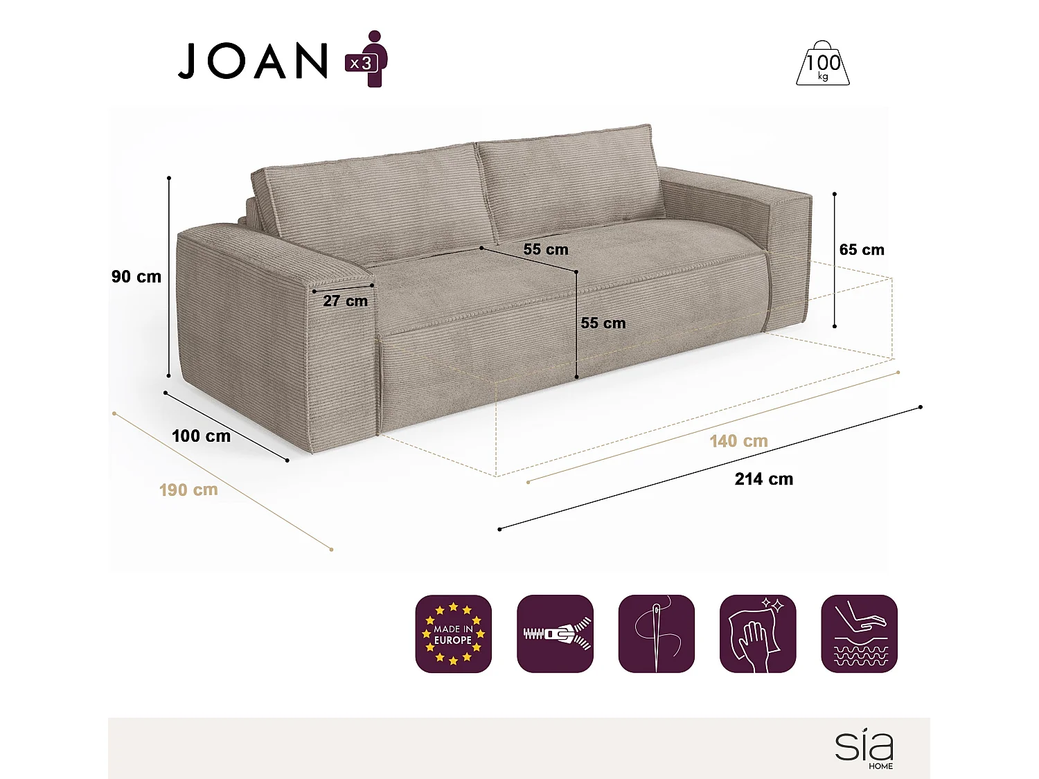 Canapé convertible express dunlopillo velours à motifs vert 140cm