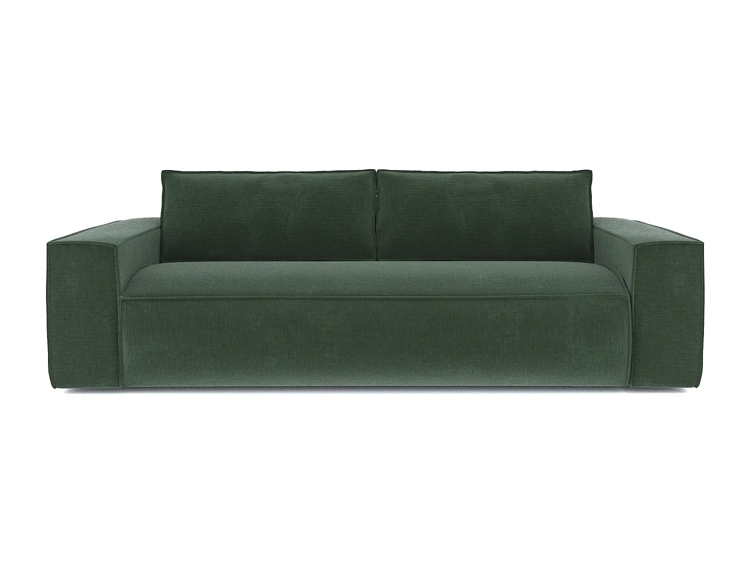Canapé convertible express dunlopillo velours à motifs vert 140cm JOAN