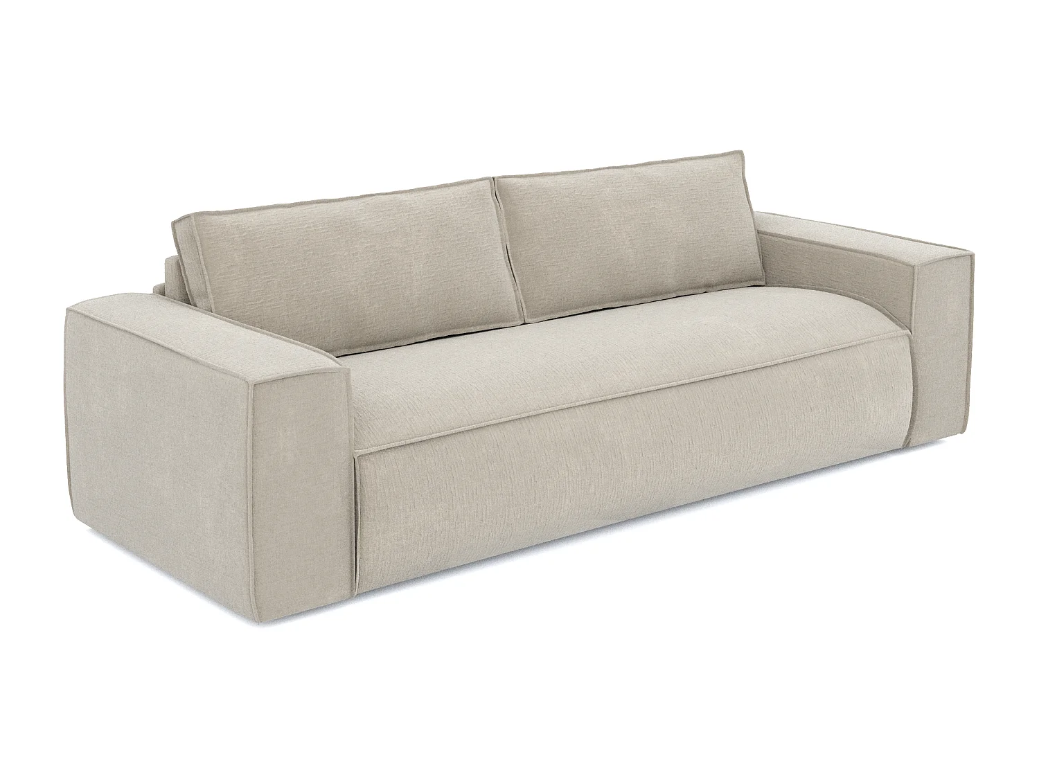 Canapé convertible express dunlopillo velours à motifs beige 160cm JOAN