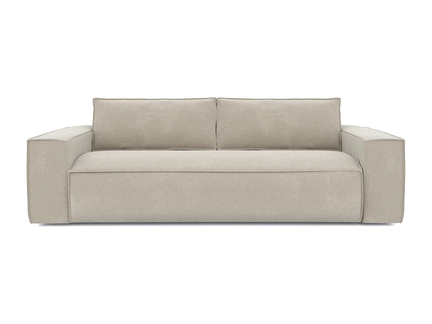 Canapé convertible express dunlopillo velours à motifs beige 160cm JOAN