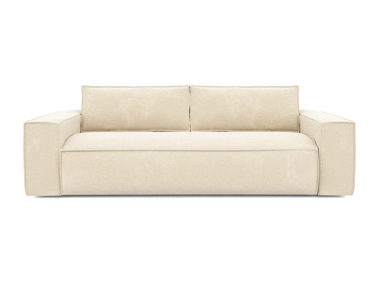 Canapé convertible express dunlopillo velours à motifs crème 140cm JOAN