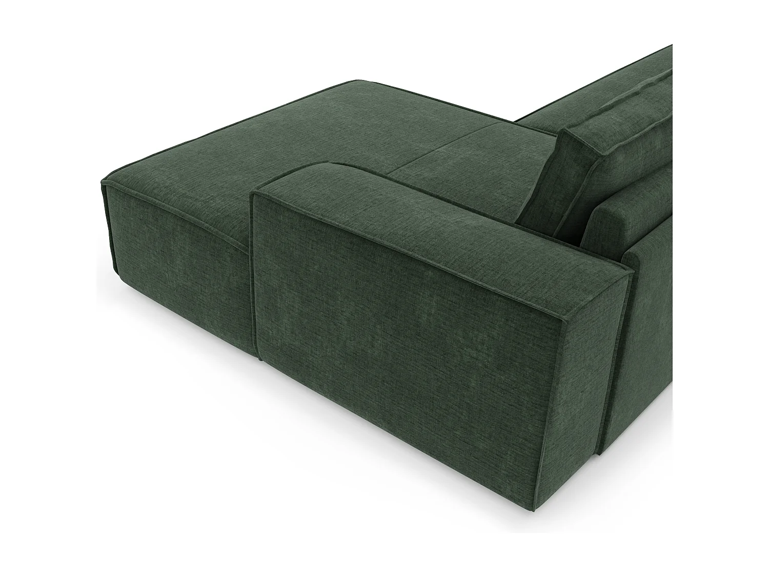 Canapé convertible angle droit dunlopillo velours à motifs vert 140cm JOAN