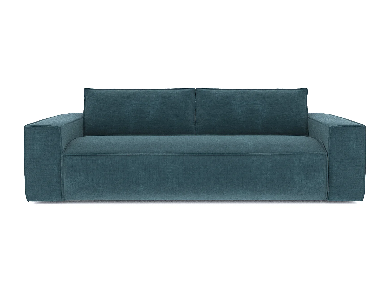 Canapé convertible express dunlopillo velours à motifs bleu 140cm JOAN