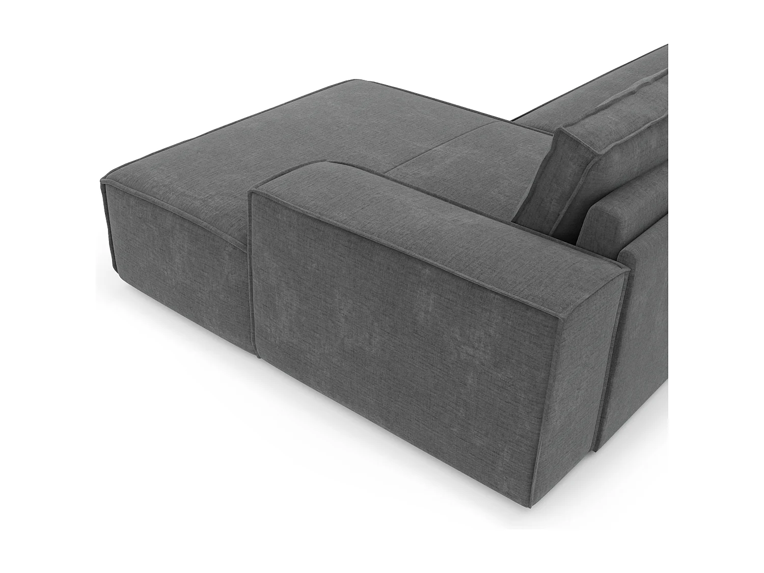 Canapé convertible angle droit dunlopillo velours à motifs gris 140cm JOAN