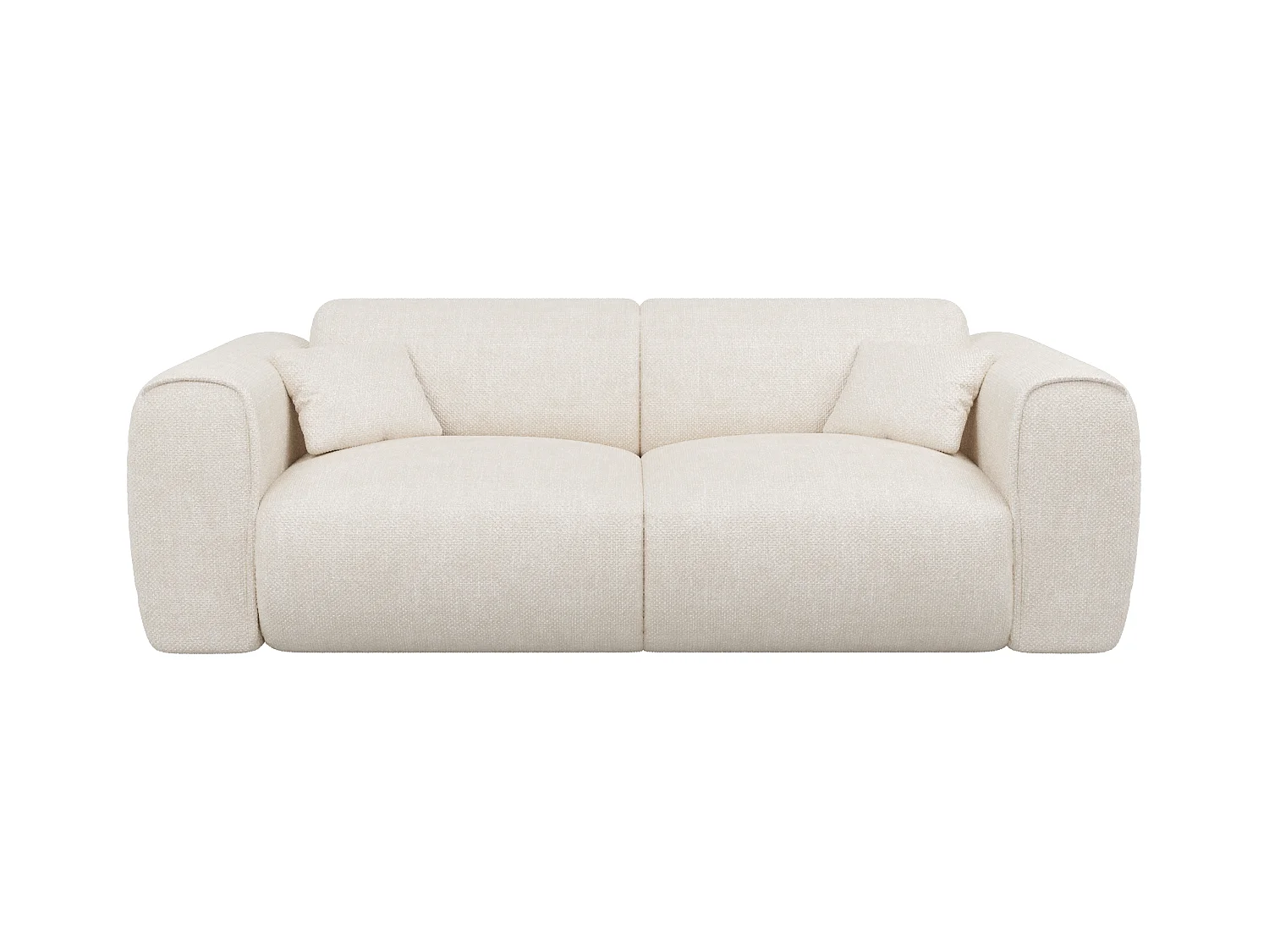Sofa 3-Sitzer mit Matratze - Strukturstoff - Beige - POGNIA