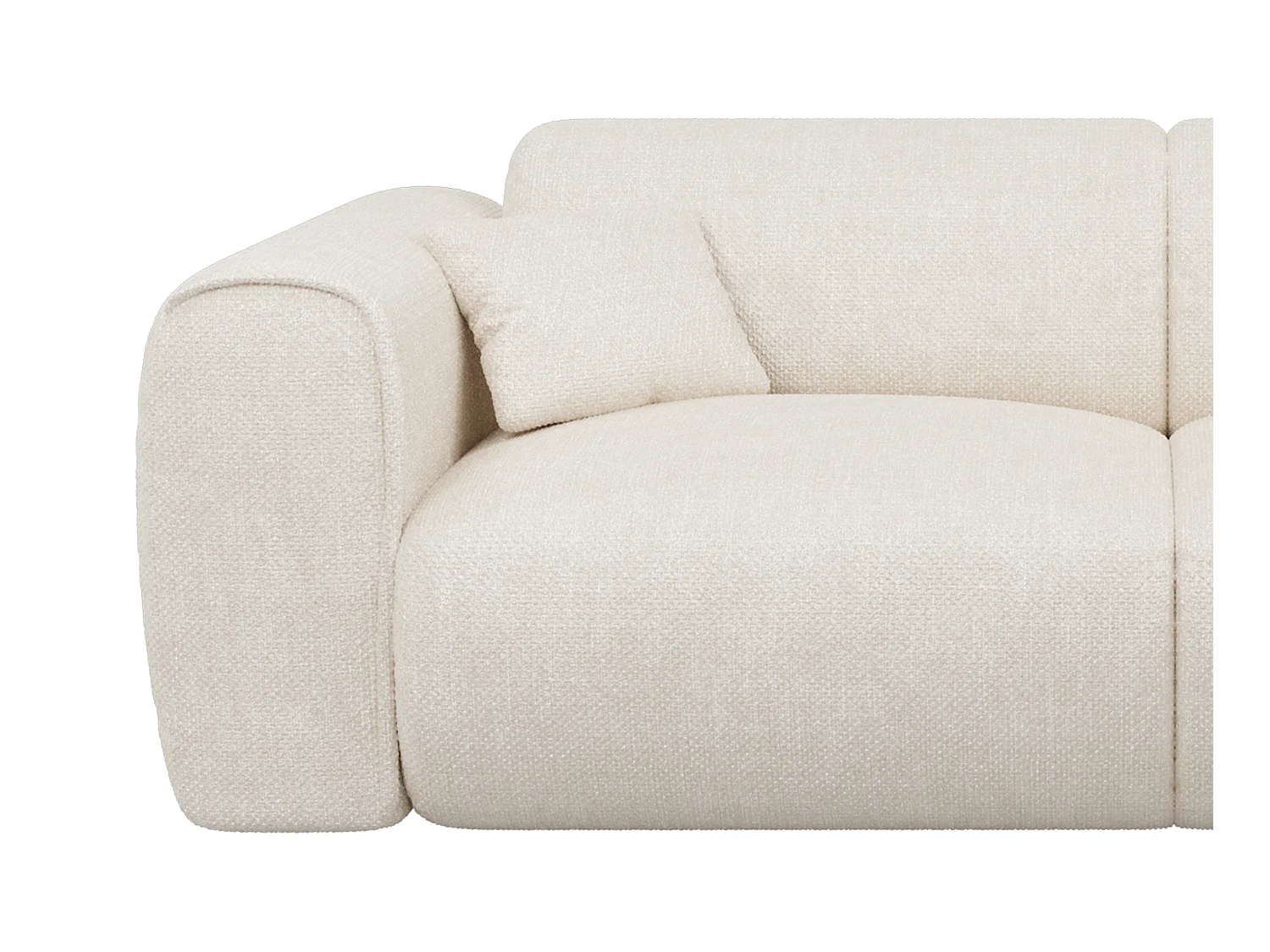 Sofa 3-Sitzer mit Matratze - Strukturstoff - Beige - POGNIA
