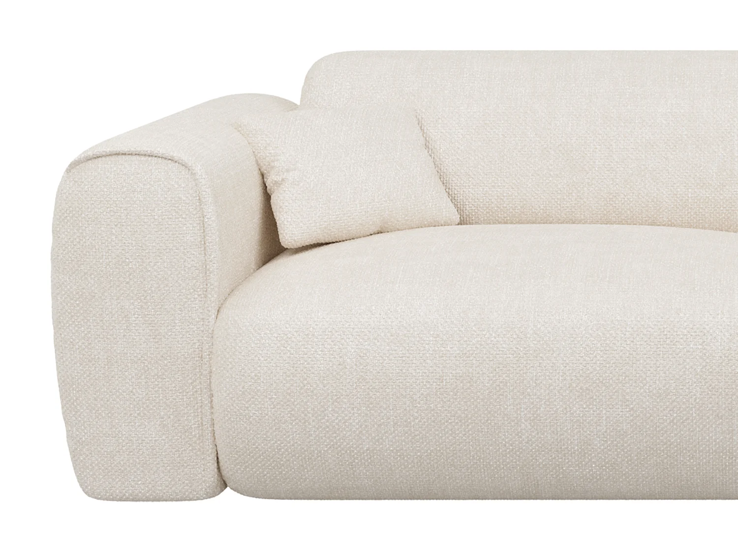 Sofa 4-Sitzer mit Matratze - Strukturstoff - Beige - POGNIA