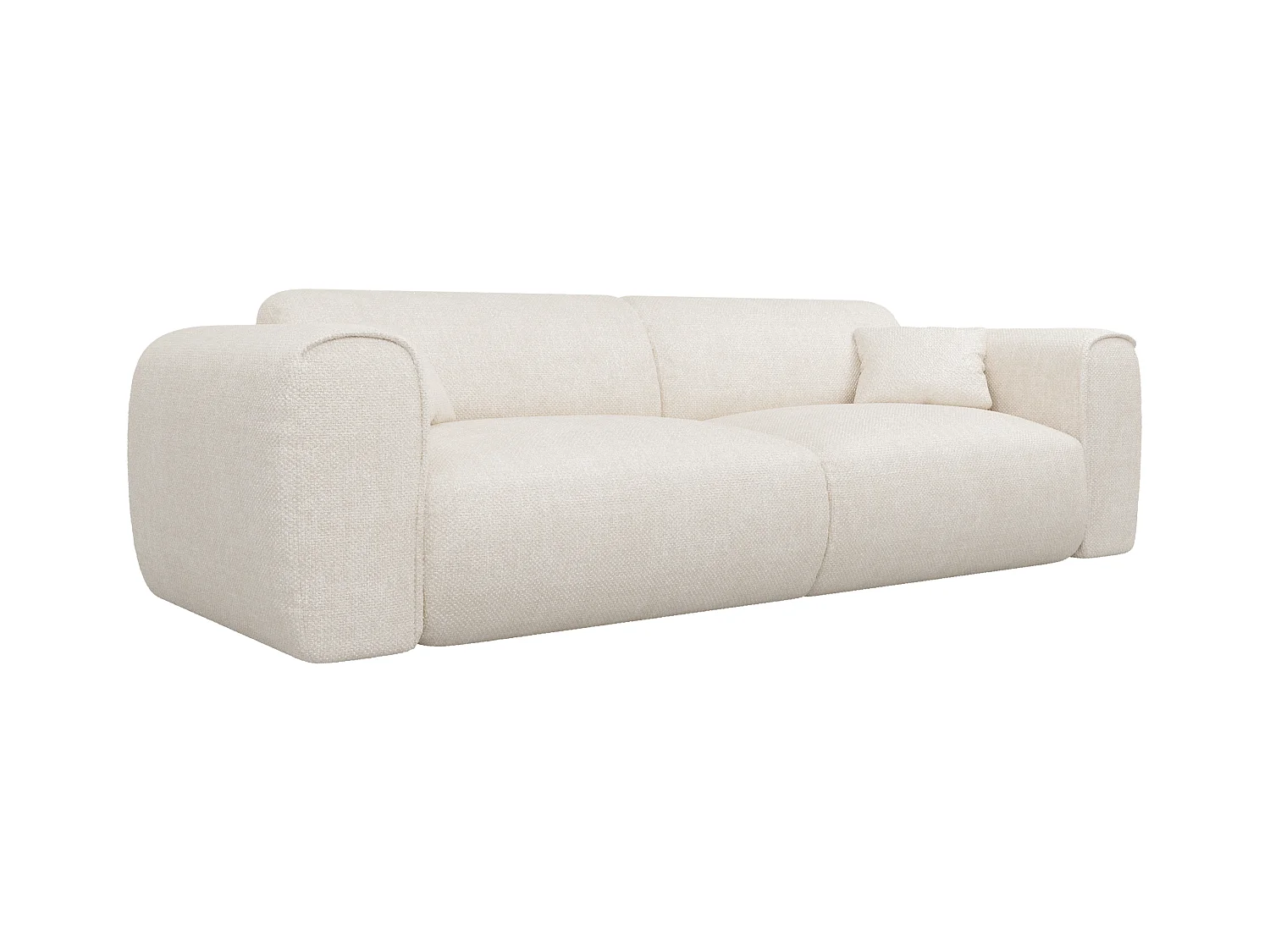 Express-vierzitsslaapbank van beige stof met textuur POGNIA