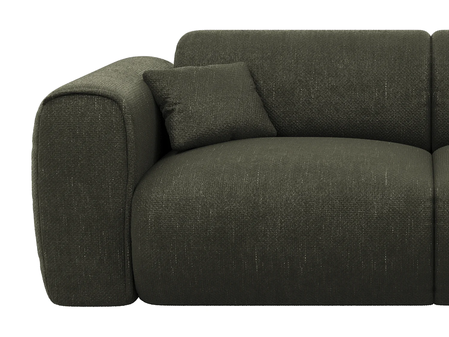 Canapé 3 places convertible express en tissu texturé vert kaki POGNIA