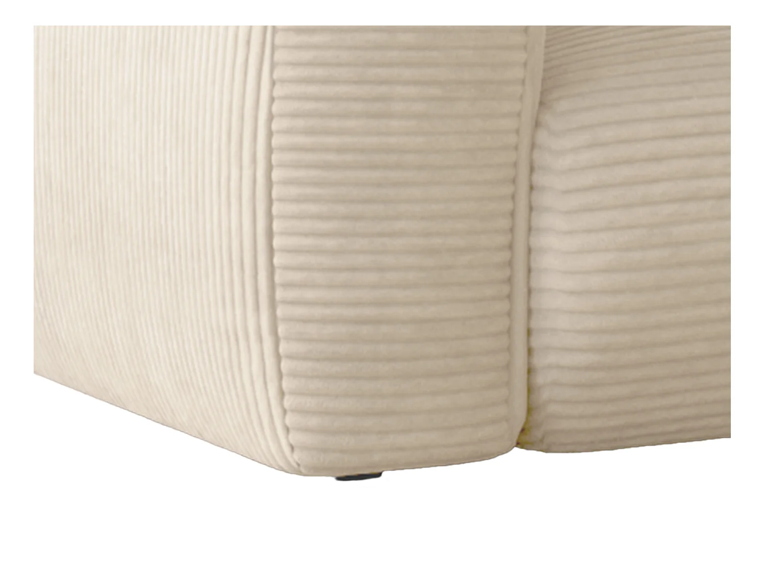 Canapé 4 places convertible express en velours côtelé beige - Matelas 13 cm mémoire de forme POGNIA