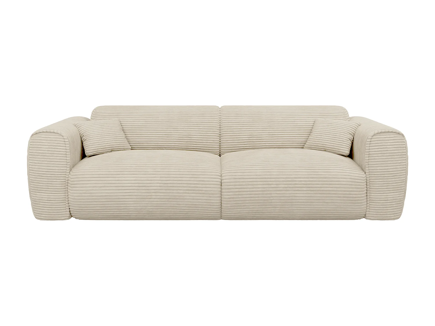Sofa 4-Sitzer mit Matratze - Cord - Beige - POGNIA