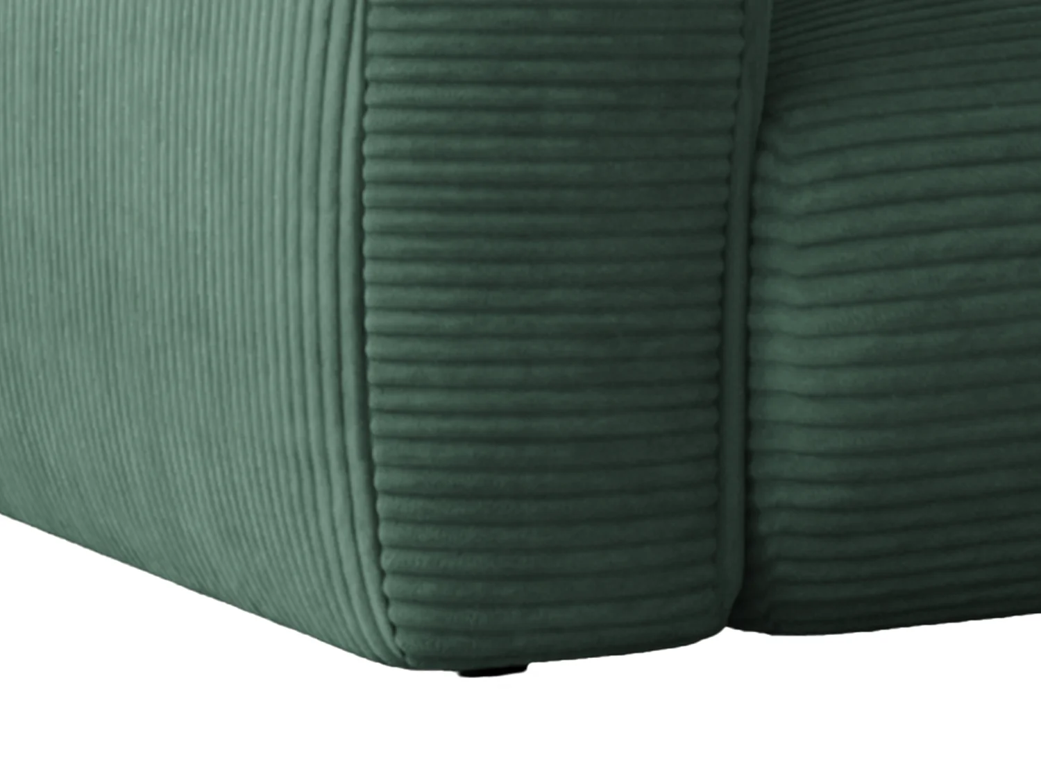 Canapé 3 places convertible express en velours côtelé vert sapin POGNIA