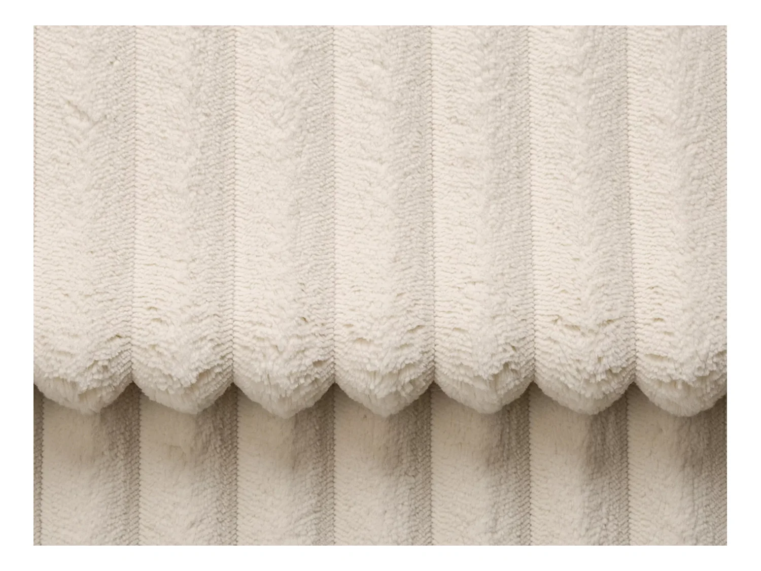 Sofa 3-Sitzer mit Matratze - grob gerippter Cord - Beige - POGNIA