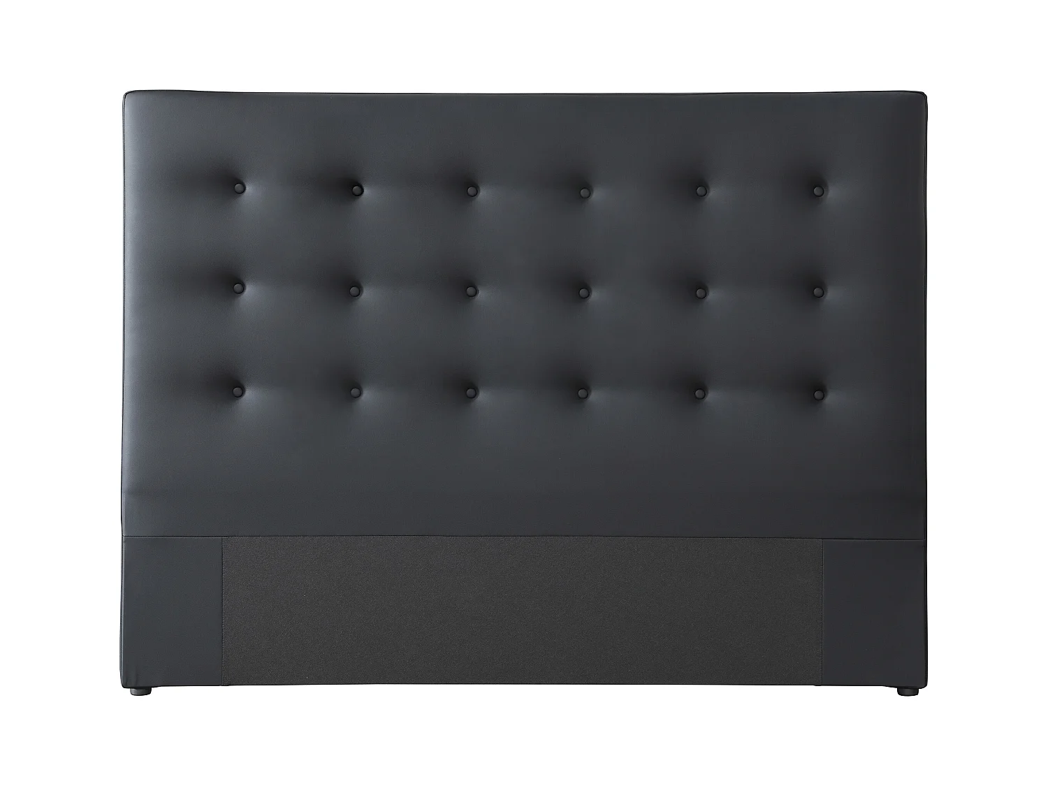 Polstret sengegavl 140 cm - Kunstlæder - Sort - FRANCESCO