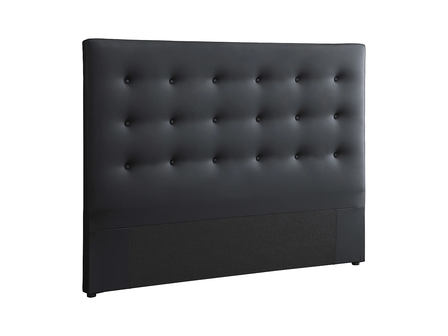 Polstret sengegavl 140 cm - Kunstlæder - Sort - FRANCESCO