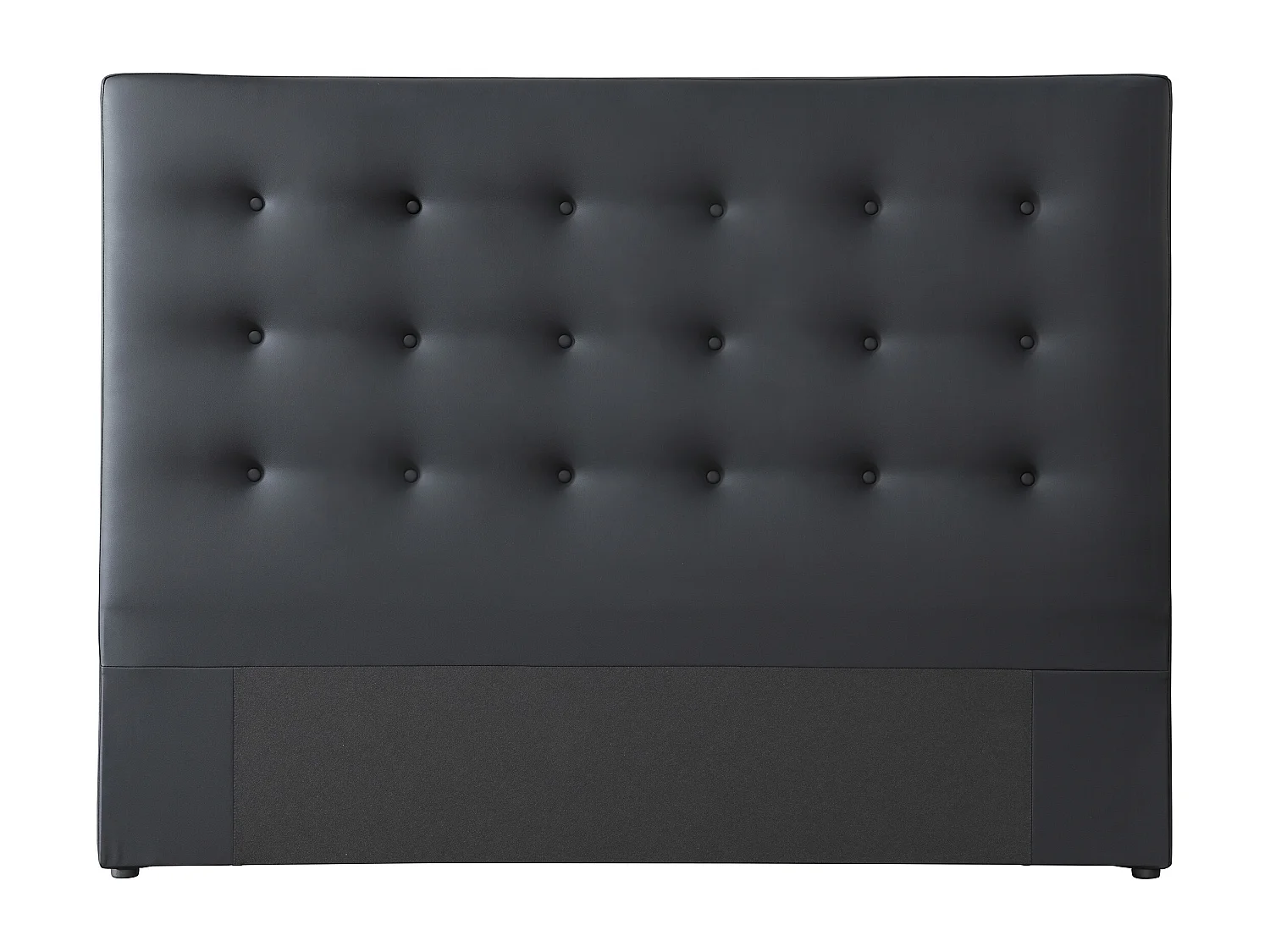 Stoppad sänggavel 140 cm - Konstläder - Svart - FRANCESCO