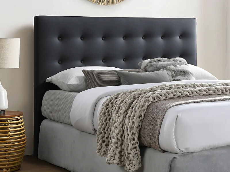 Tête de lit capitonnée 160 cm - Simili - Noir - FRANCESCO