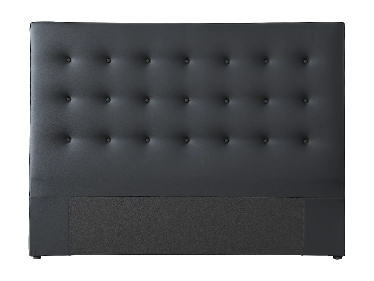 Cabecero acolchado 160 cm - Piel sintética - Negro - FRANCESCO