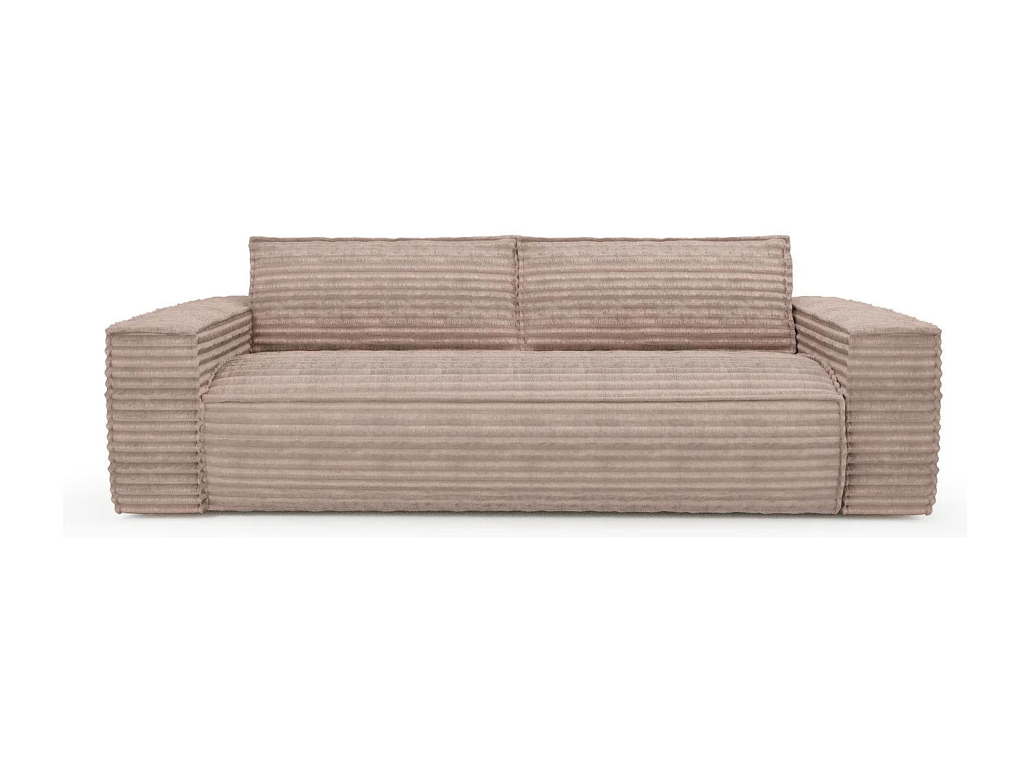 Canapé convertible express dunlopillo velours côtelé XXL taupe 140cm JOAN