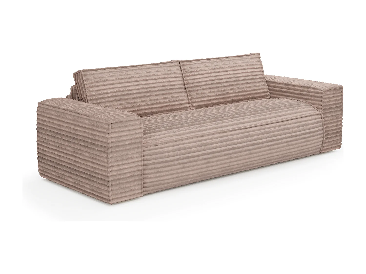 Canapé convertible express dunlopillo velours côtelé XXL taupe 140cm JOAN
