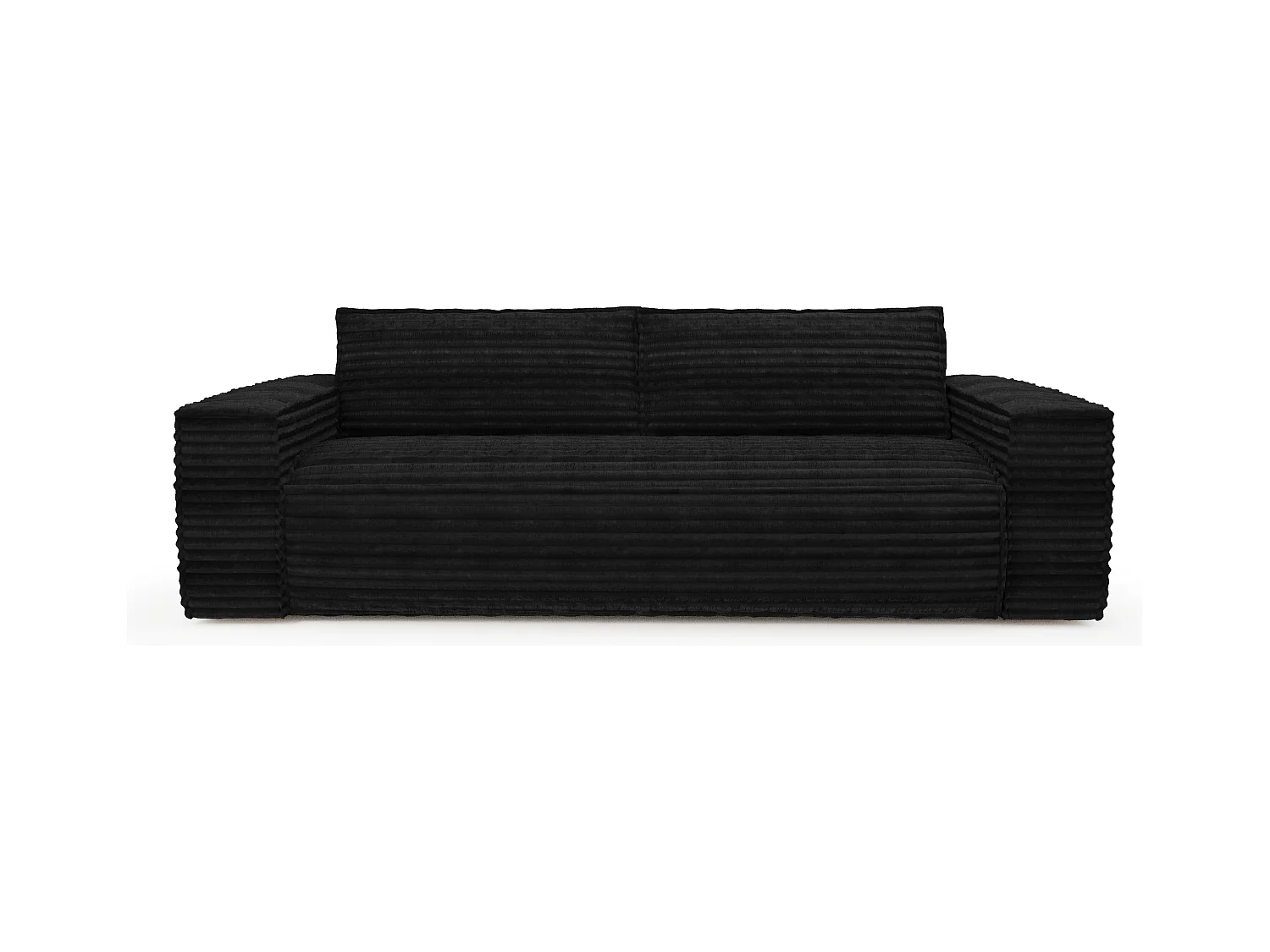 Canapé convertible express dunlopillo velours côtelé XXL noir 160cm