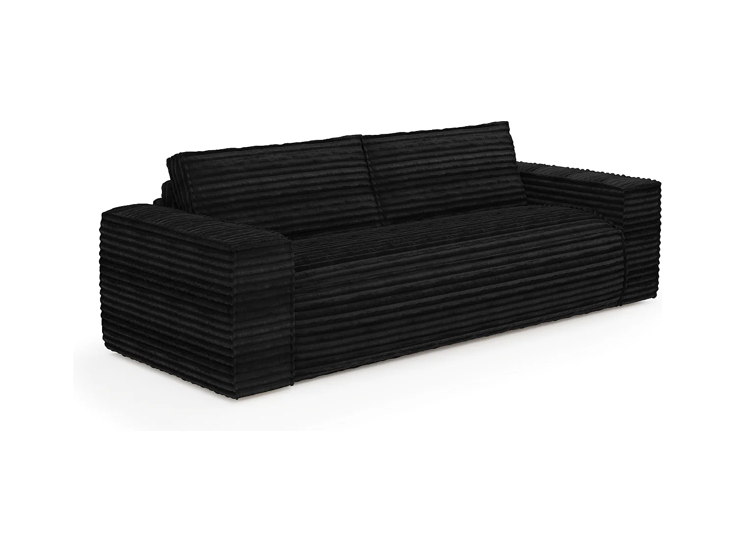 Canapé convertible express dunlopillo velours côtelé XXL noir 160cm