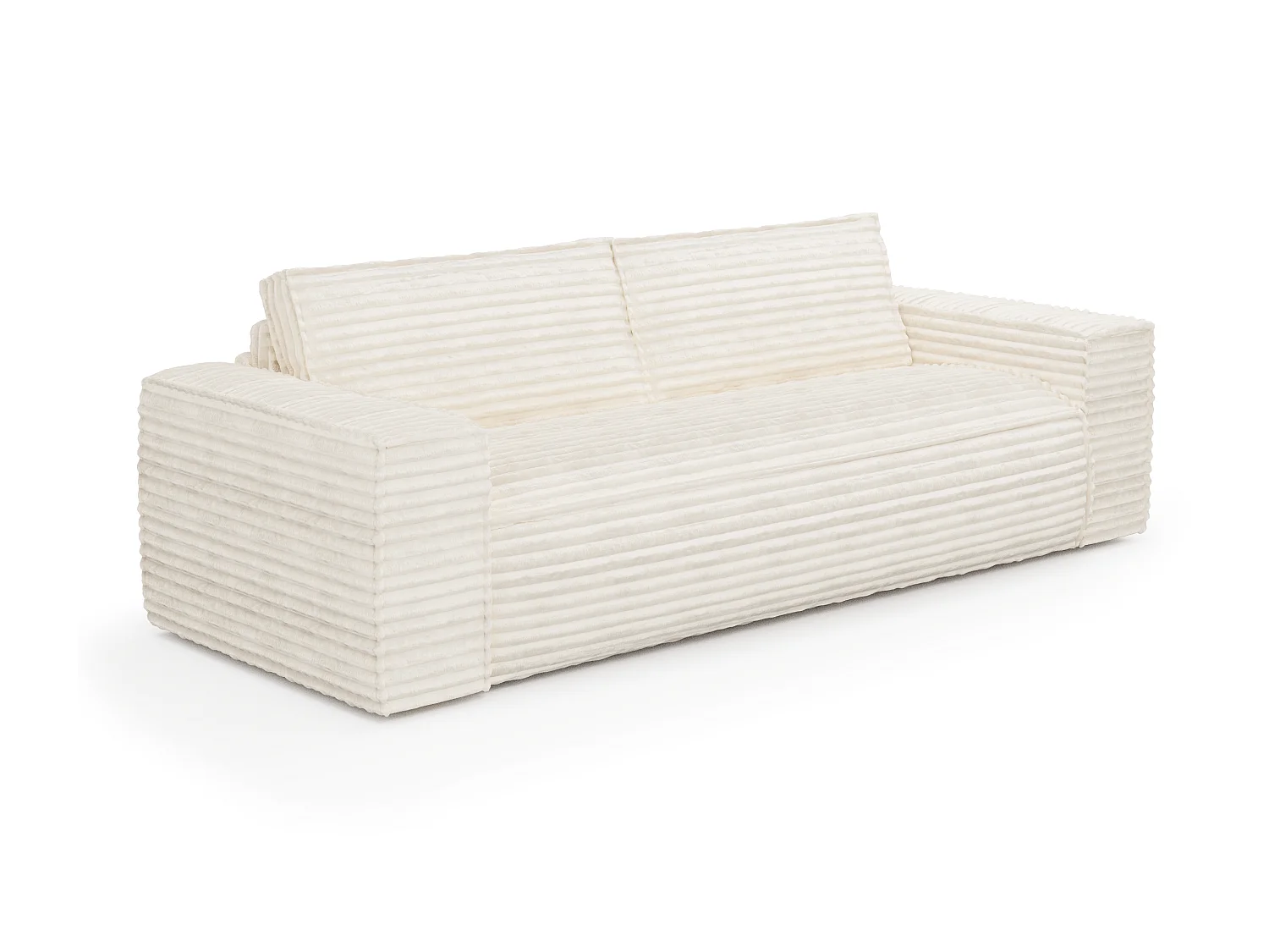 Canapé convertible express dunlopillo velours côtelé XXL crème 140cm