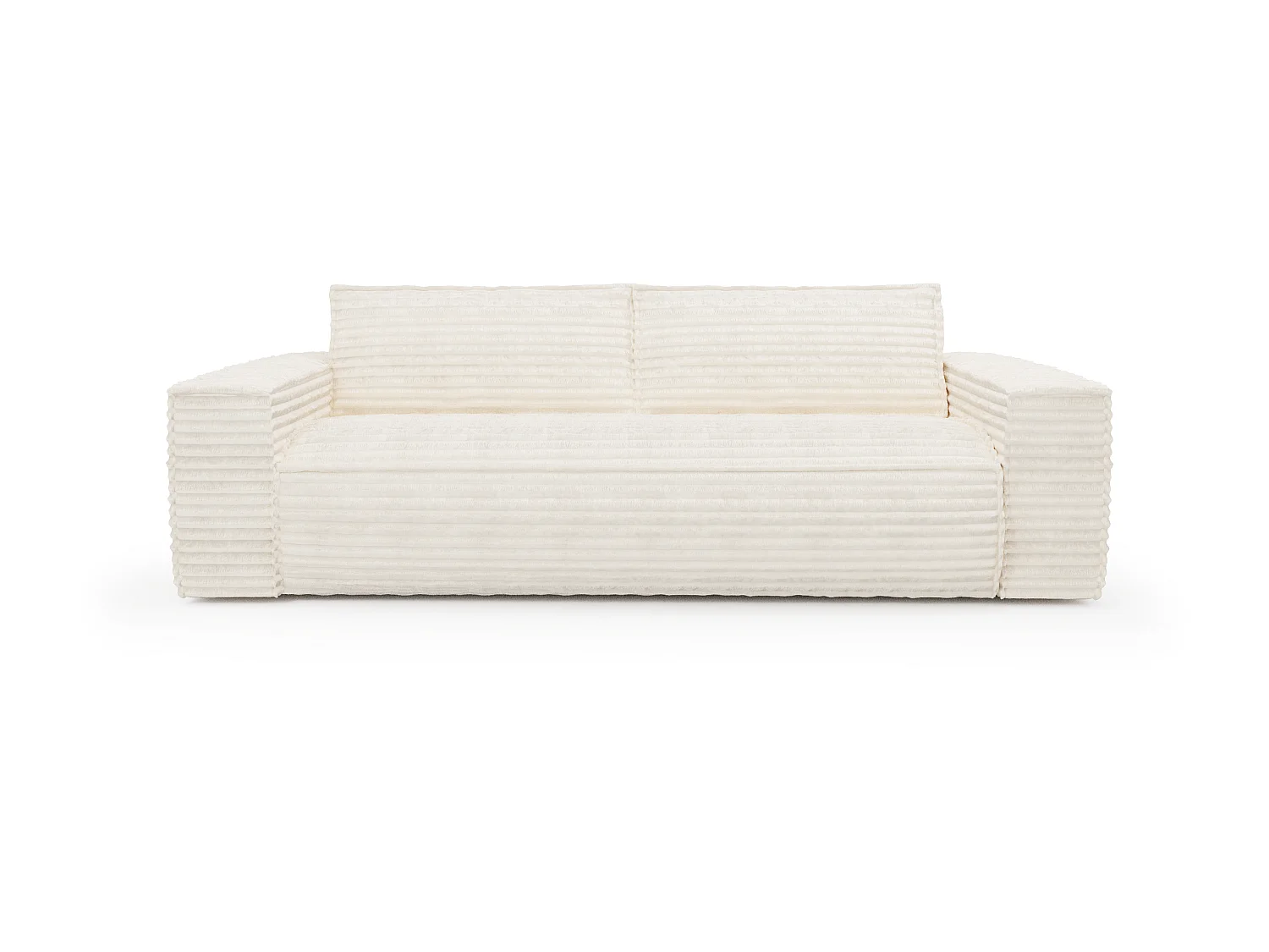 Canapé convertible express dunlopillo velours côtelé XXL crème 140cm