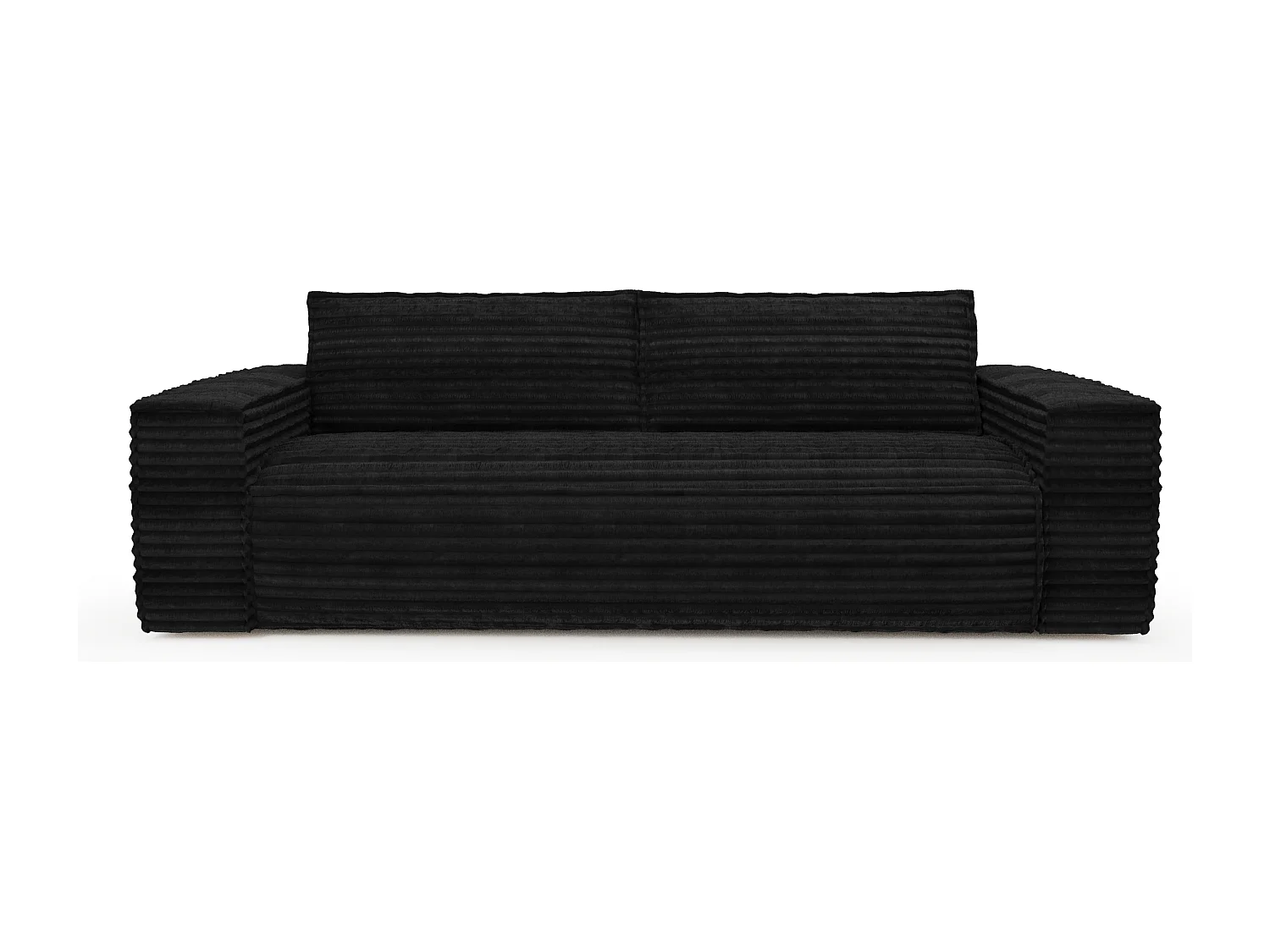Canapé convertible express dunlopillo velours côtelé XXL noir 140cm JOAN