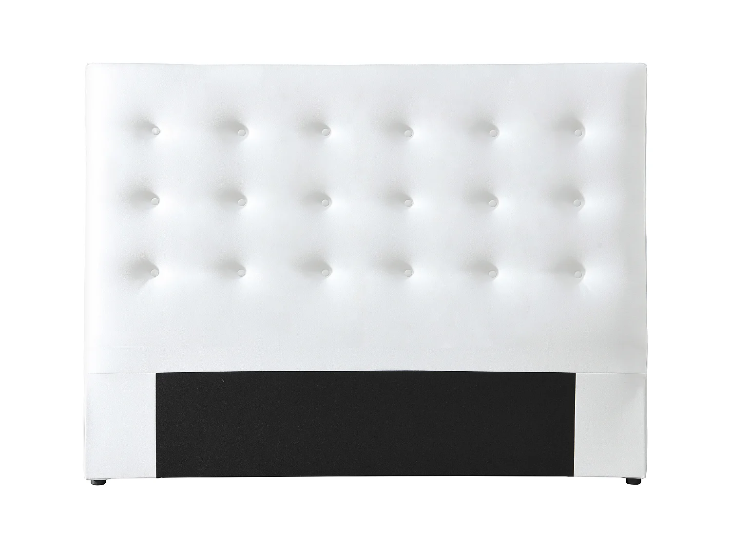 Cabecero acolchado de 140 cm - Piel sintética - Blanco - FRANCESCO