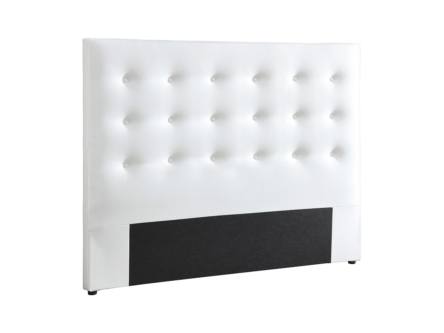 Cabecero acolchado de 140 cm - Piel sintética - Blanco - FRANCESCO