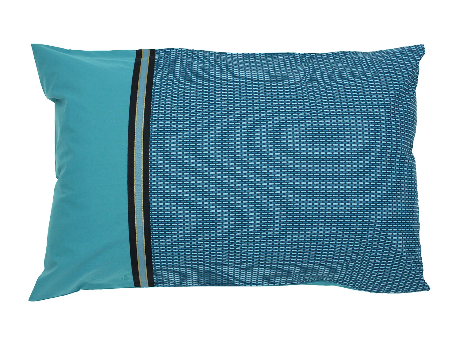 Parure de lit 140x200 cm 50x70 percale GUSTAV vert Emeraude 2 pièces