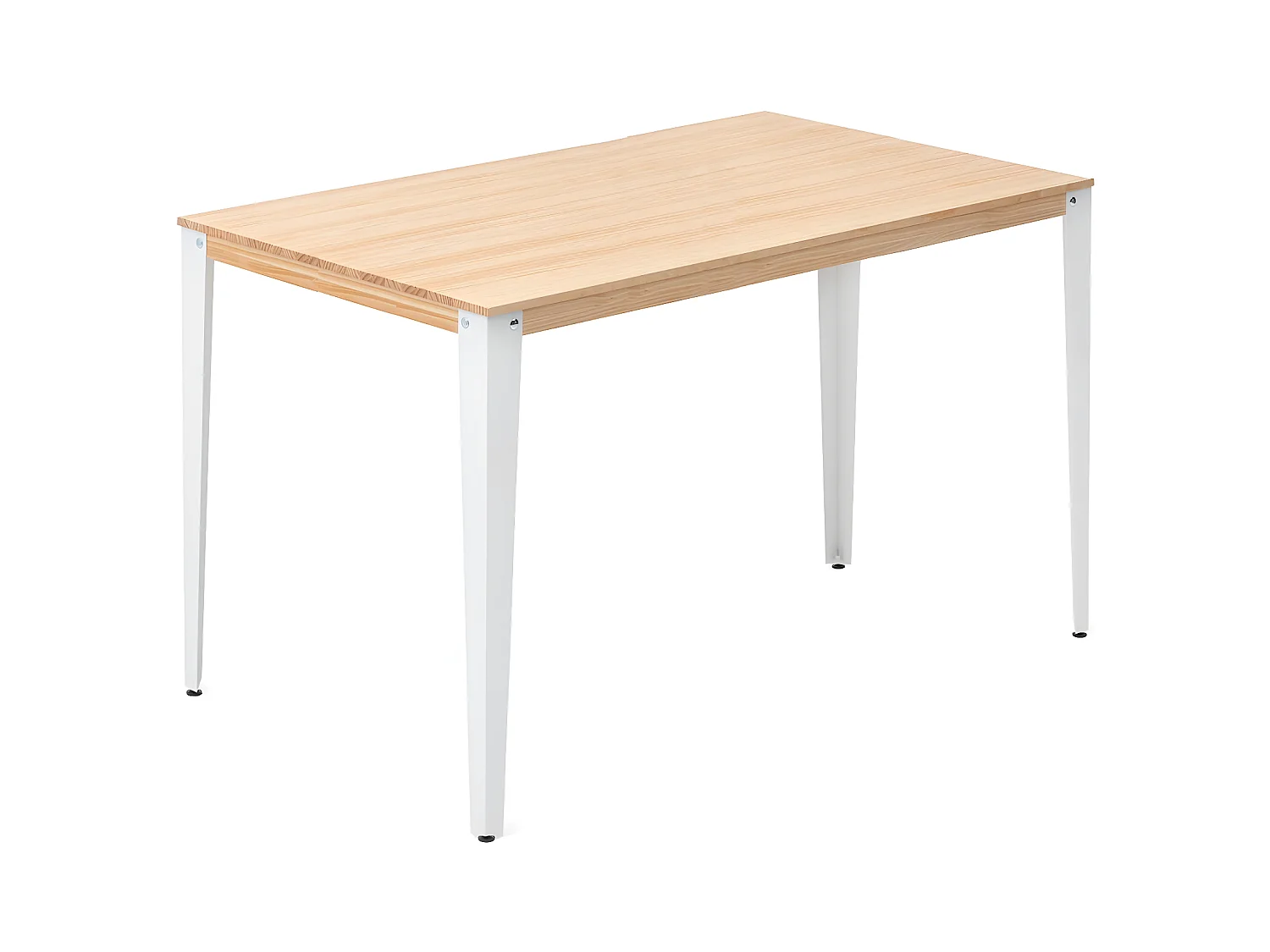 Mesa Lunds Alta 80x160x110cm Blanca en madera maciza de pino acabado natural estilo nórdico Industrial Box Furniture