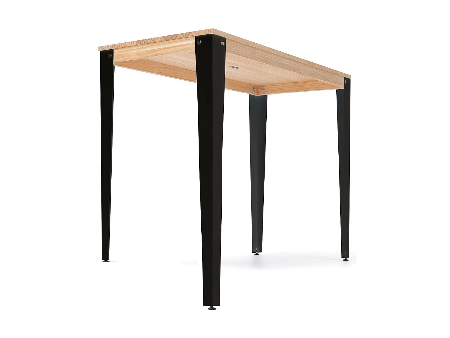 Tavolo da bar Lunds 70x110x110 Nero, in legno massicio di pino finitura naturale, stile nordico scandinavo, Box Furniture.