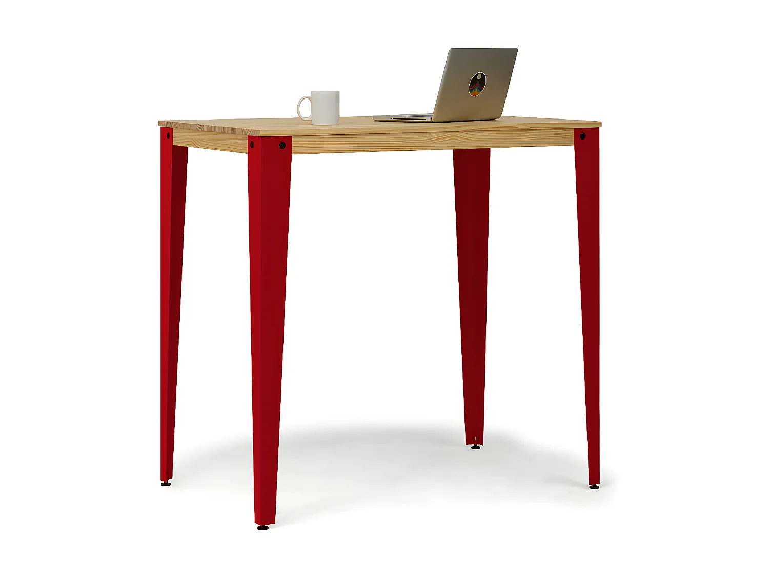 Table Mange debout Lunds 80X120x110cm Rouge-Naturel. Box Furniture