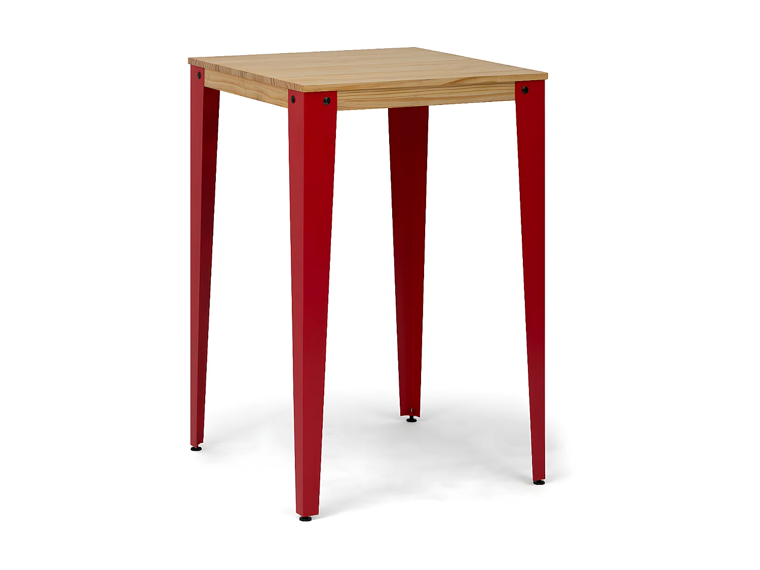 Table Mange debout Lunds 70X70x110cm  Rouge-Naturel. Box Furniture