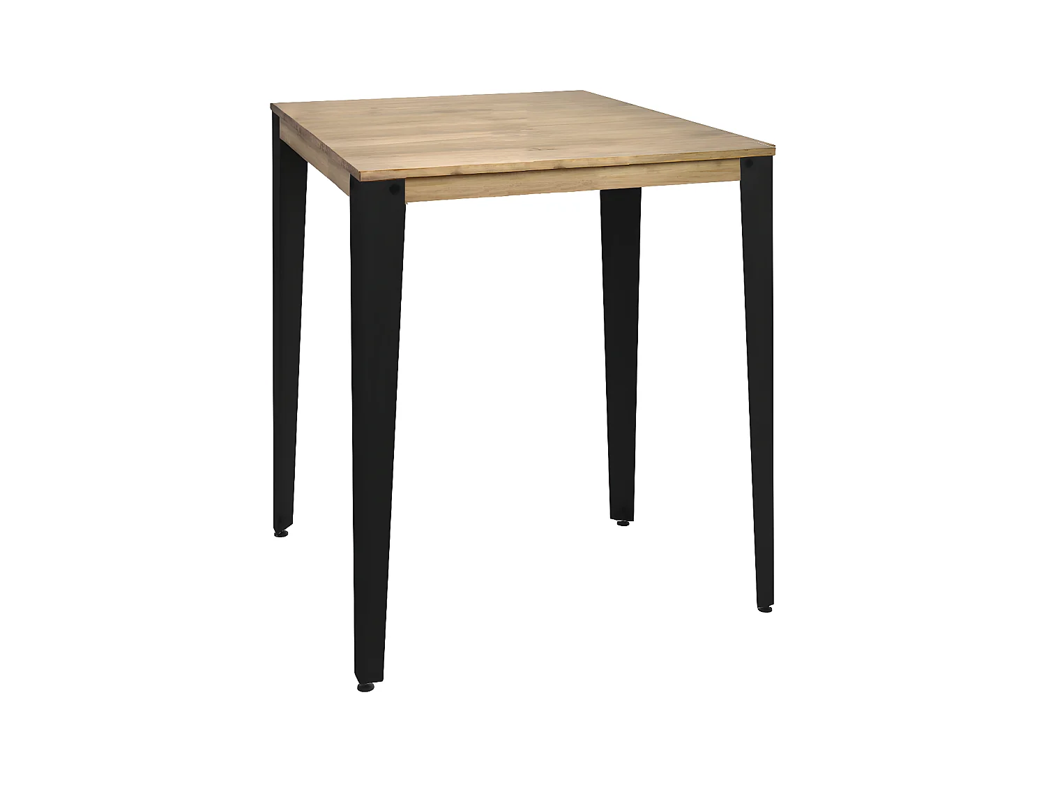 Mesa Lunds Alta 70x70x110cm Negra en madera maciza de pino acabado vintage estilo Industrial Box Furniture