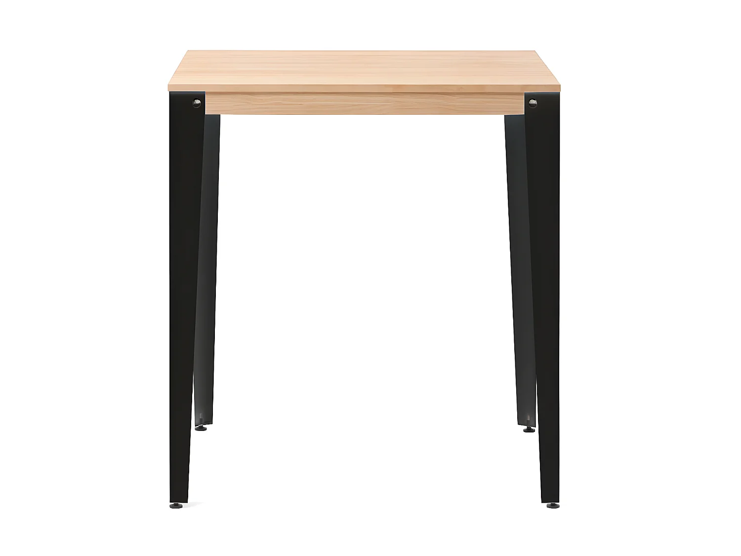 Lunds Quadratischer Bistrotisch 80x80x110cm  Schwarz, Massives Kiefernholz mit natürliches Finish, Scandinavisher Stil,  Box Furniture