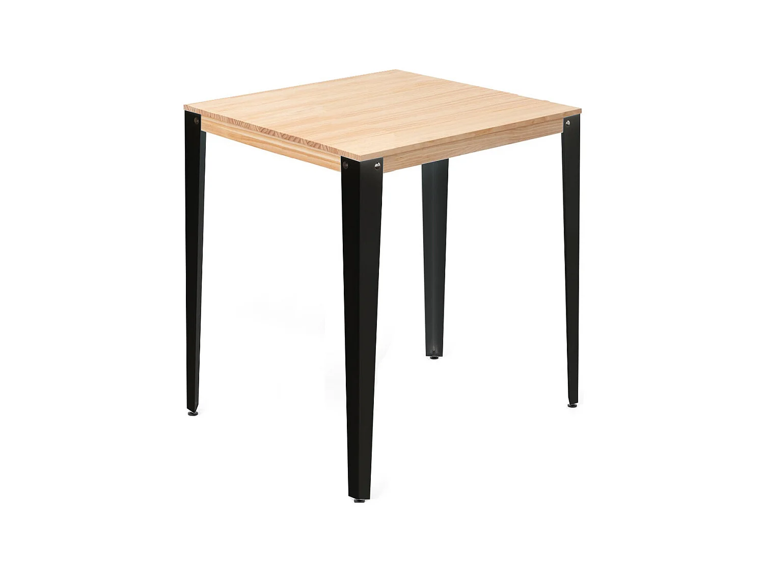 Mesa Lunds Alta 80x80x110cm Negra en madera maciza de pino acabado natural estilo nórdico Industrial Box Furniture