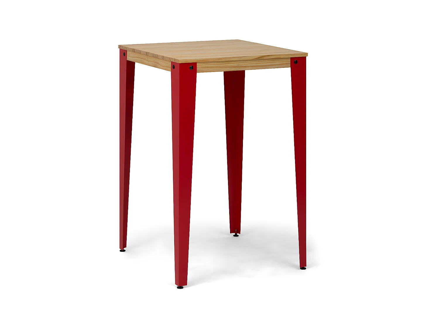 Table Mange debout Lunds 80X80x110cm Rouge-Naturel. Box Furniture
