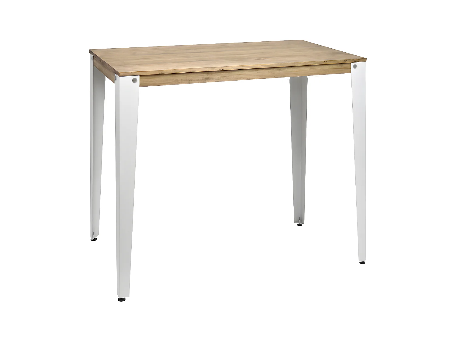 Mesa Lunds Alta 80x160x110cm Blanca en madera maciza de pino acabado vintage estilo Industrial Box Furniture