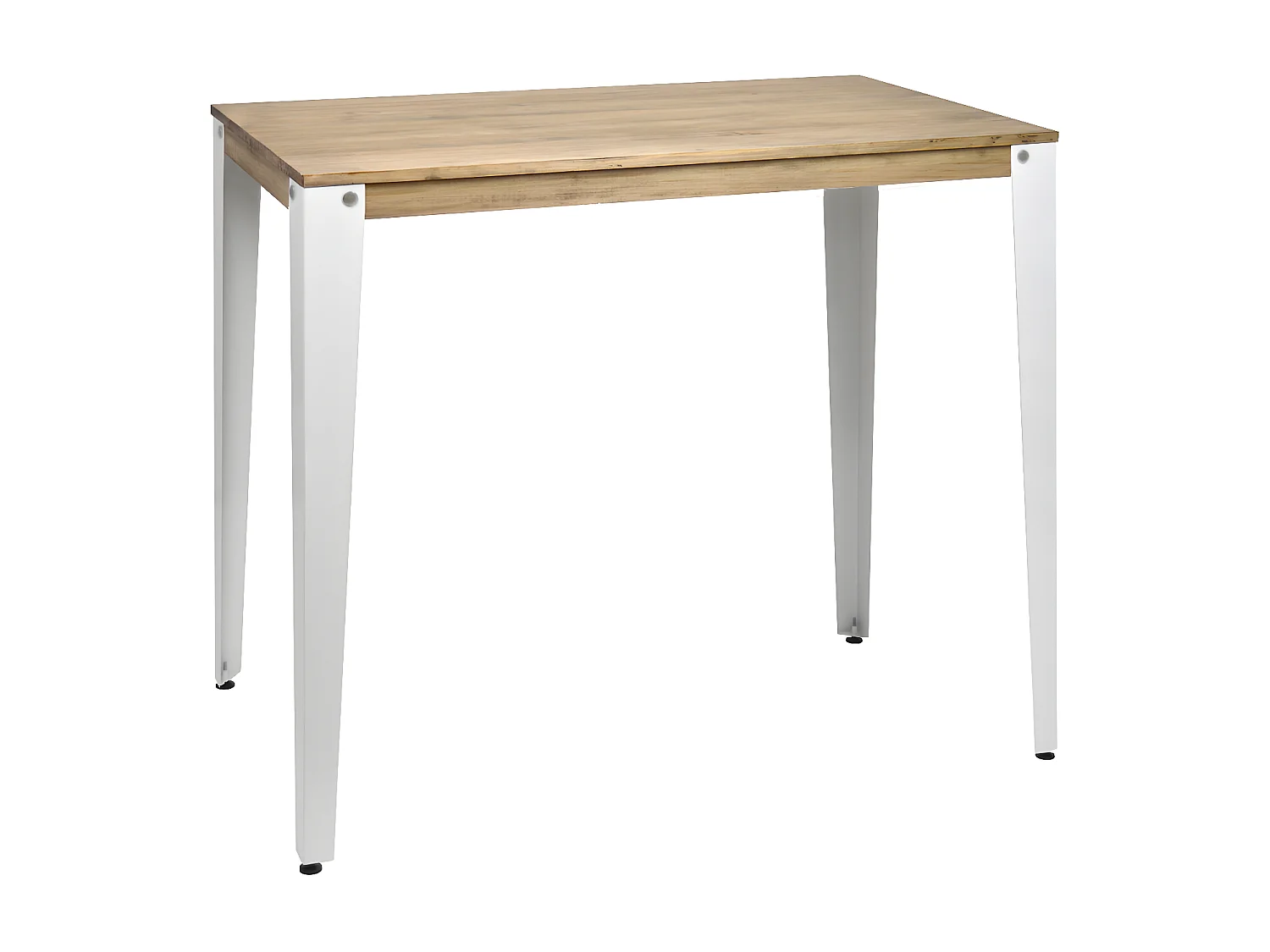 Mesa Lunds Alta 80x160x110cm Blanca en madera maciza de pino acabado vintage estilo Industrial Box Furniture