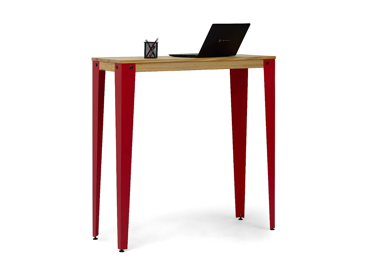 Table Mange debout Lunds 39x70x110cm  Rouge-Naturel. Box Furniture