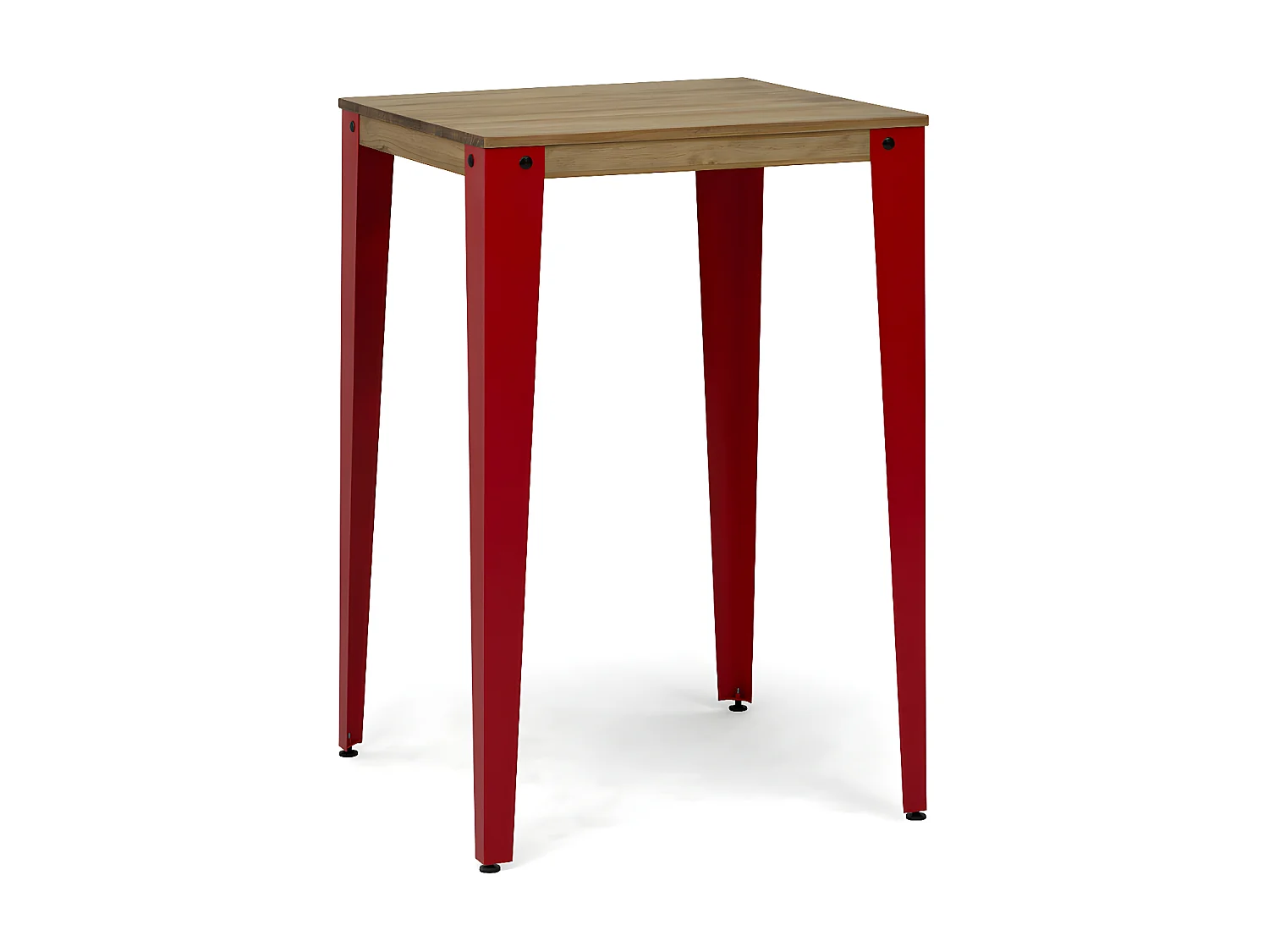 Table Mange debout Lunds 70X70x110cm  Rouge-Vieilli. Box Furniture
